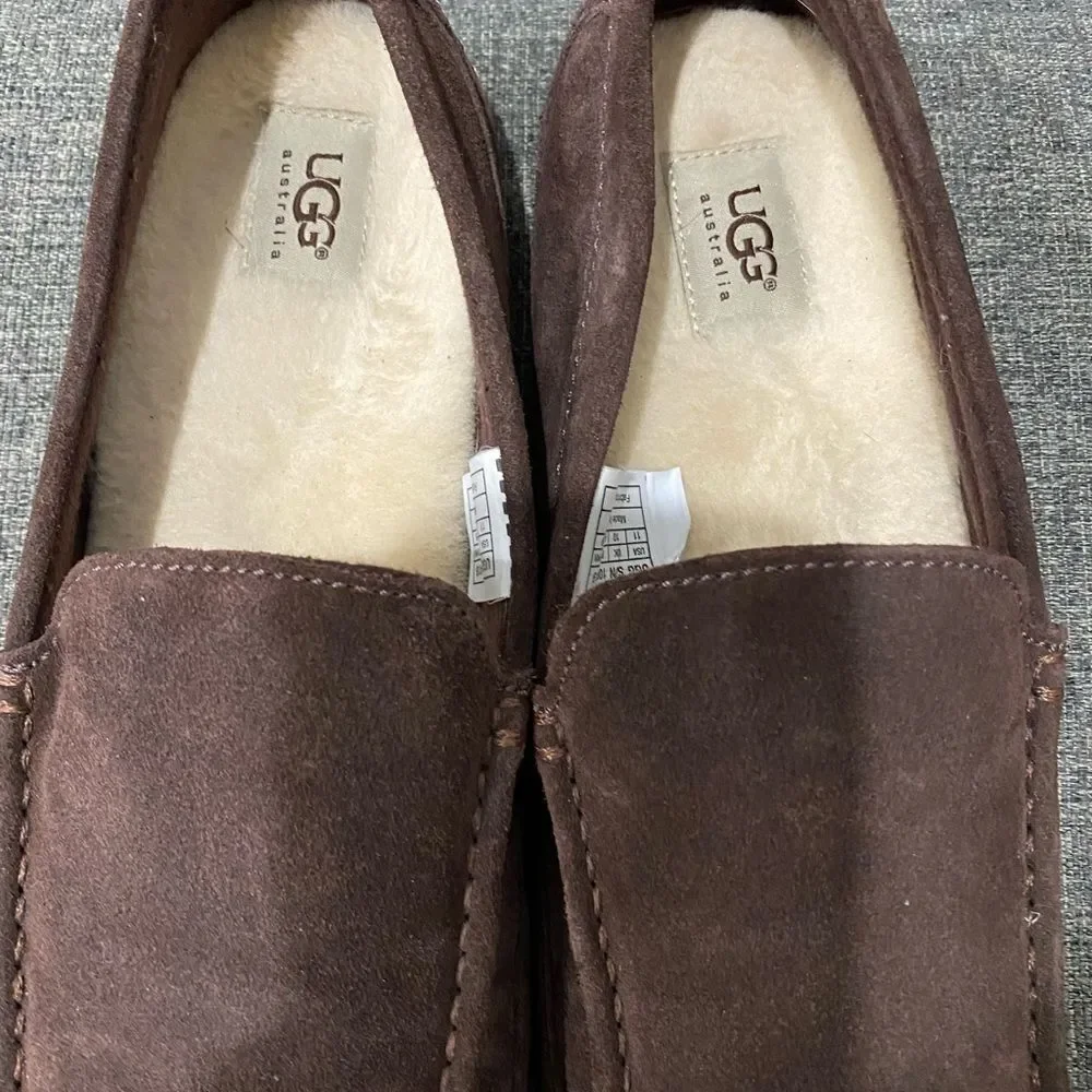 UGG Men's Alder Suede Slippers Dark Brown Men Size 11